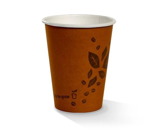 12oz SW Biodegradable PLA Coated Coffee Cup - Brown Print