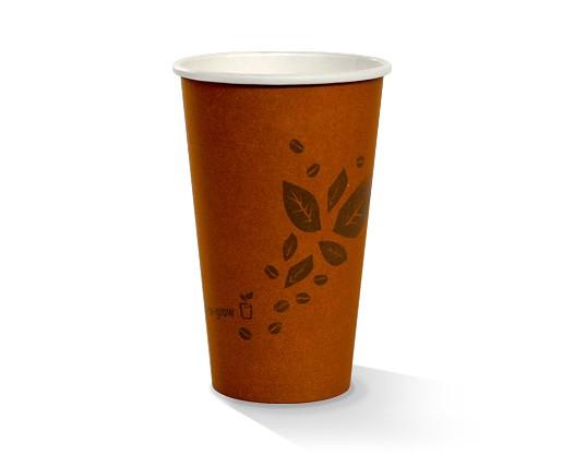 16oz SW Biodegradable PLA Coated Coffee Cup - Brown Print